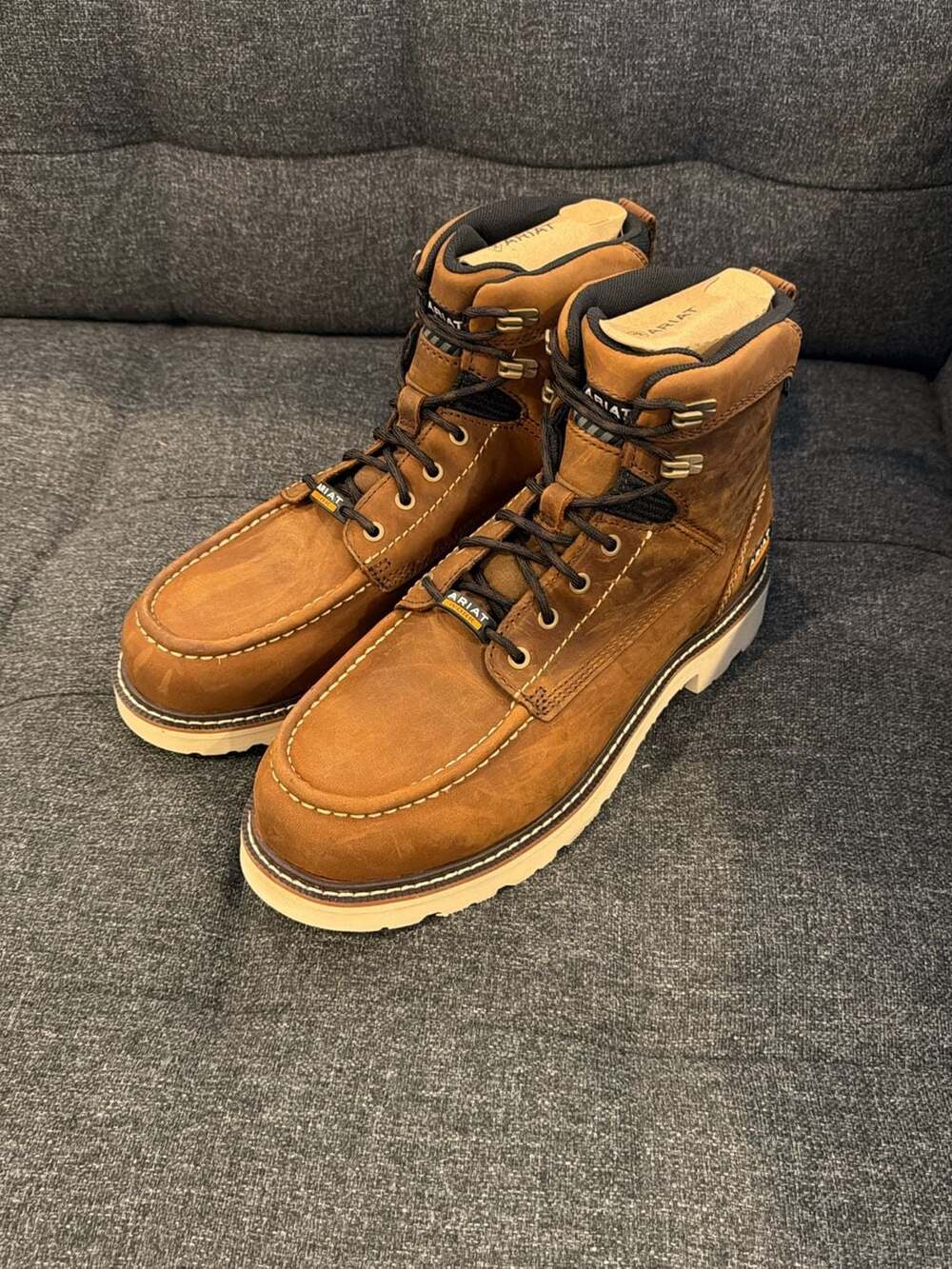 11.5M - Ariat Men's Rebar Lift 6" H2O Distressed Brown Work Boots